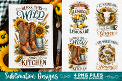Sunflower Kitchen Towels PNG Sublimation Designs 4 Files Product Image 2