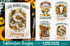 Sunflower Kitchen Towels PNG Sublimation Designs 4 Files Product Image 3