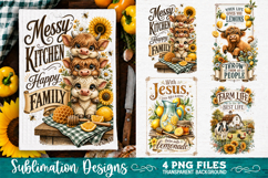 Sunflower Kitchen Towels PNG Sublimation Designs 4 Files Product Image 3