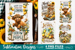 Sunflower Kitchen Towels PNG Sublimation Designs 4 Files Product Image 4