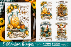 Sunflower Kitchen Towels PNG Sublimation Designs 4 Files Product Image 4