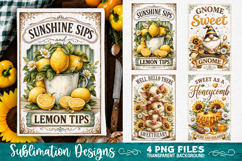 Sunflower Kitchen Towels PNG Sublimation Designs 4 Files Product Image 2