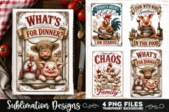 Funny Kitchen Towel 4 PNG Retro PNG Sublimation Product Image 1