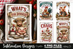 Funny Kitchen Towel 4 PNG Retro PNG Sublimation Product Image 1