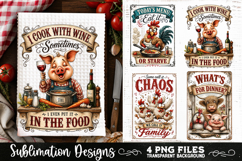 Funny Kitchen Towel 4 PNG Retro PNG Sublimation Product Image 4