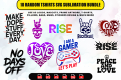T-Shirts SVG Sublimation Bundle Gamer, Love &amp; Motivational Product Image 1