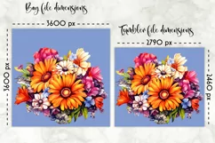 Lunch Bag Sublimation with Flowers | Floral Lunch Bag Design Product Image 2