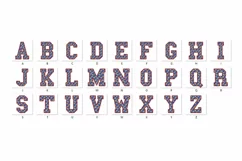 Varsity Patriotic Faux Embroidery Stitch Alphabet USA Flag3 Product Image 2