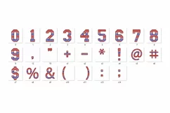 Varsity Patriotic Faux Embroidery Stitch Alphabet USA Flag3 Product Image 6