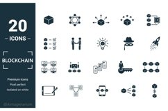 Blockchain icon set Product Image 1