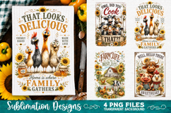 Sunflower Kitchen Towels PNG Sublimation Designs 4 Files Product Image 1