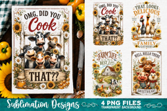Sunflower Kitchen Towels PNG Sublimation Designs 4 Files Product Image 2