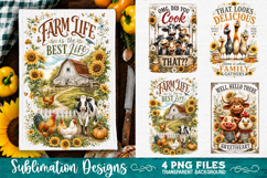 Sunflower Kitchen Towels PNG Sublimation Designs 4 Files Product Image 3