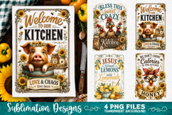 Sunflower Kitchen Towels PNG Sublimation Designs 4 Files Product Image 2