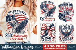 USA 250th Anniversary 4 PNG Sublimation, Patriotic 4th Product Image 1