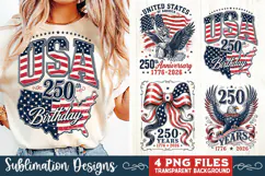 USA 250th Anniversary 4 PNG Sublimation, Patriotic 4th Product Image 4