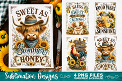Sunflower Kitchen Towels PNG Sublimation Designs 4 Files Product Image 1