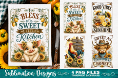 Sunflower Kitchen Towels PNG Sublimation Designs 4 Files Product Image 2