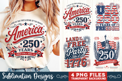 USA 250th Anniversary 4 PNG Sublimation, Patriotic 4th Product Image 1