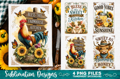 Sunflower Kitchen Towels PNG Sublimation Designs 4 Files Product Image 3