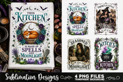 Magic Witchy Kitchen Towels PNG Sublimation Designs 4 Files Product Image 4