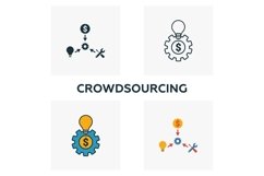 Crowdsourcing icon set Product Image 1