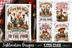 Funny Kitchen Towel 4 PNG Retro PNG Sublimation Product Image 4