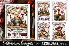 Funny Kitchen Towel 4 PNG Retro PNG Sublimation Product Image 4
