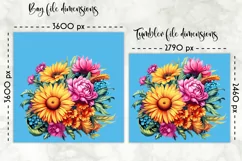 Lunch Bag Sublimation with Flowers | Floral Lunch Bag Design Product Image 2
