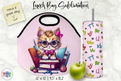 School Lunch Bag | Cute Kitten | Kids Alphabet Tumbler Wrap Product Image 1