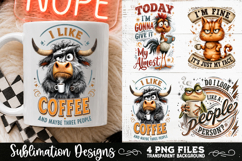 Funny Coffee Animals PNG Sublimation Designs 4 Files Product Image 3