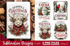 Christmas Kitchen Towel 4 PNG Retro PNG Sublimation Product Image 1