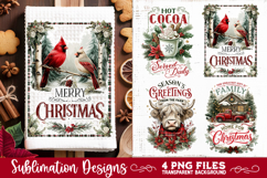 Christmas Kitchen Towel 4 PNG Retro PNG Sublimation Product Image 3