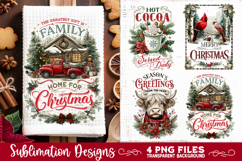 Christmas Kitchen Towel 4 PNG Retro PNG Sublimation Product Image 4