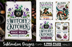 Magic Witchy Kitchen Towels PNG Sublimation Designs 4 Files Product Image 2