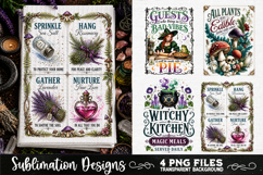 Magic Witchy Kitchen Towels PNG Sublimation Designs 4 Files Product Image 3