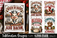 Funny Kitchen Towel 4 PNG Retro PNG Sublimation Product Image 1