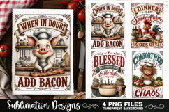Funny Kitchen Towel 4 PNG Retro PNG Sublimation Product Image 1