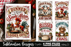 Funny Kitchen Towel 4 PNG Retro PNG Sublimation Product Image 4