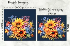 Lunch Bag Sublimation with Flowers | Floral Lunch Bag Design Product Image 2