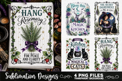 Magic Witchy Kitchen Towels PNG Sublimation Designs 4 Files Product Image 3