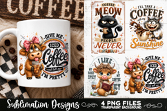 Funny Coffee Animals PNG Sublimation Designs 4 Files Product Image 3
