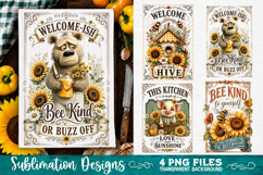 Sunflower Kitchen Towels PNG Sublimation Designs 4 Files Product Image 2