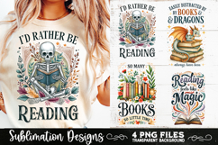 Reading sublimation PNG, Reading 4 PNG, Book Lover PNG Product Image 1