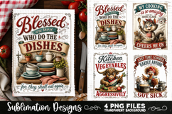 Funny Kitchen Towel 4 PNG Retro PNG Sublimation Product Image 2