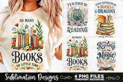 Reading sublimation PNG, Reading 4 PNG, Book Lover PNG Product Image 2