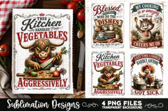 Funny Kitchen Towel 4 PNG Retro PNG Sublimation Product Image 4