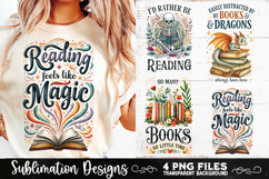 Reading sublimation PNG, Reading 4 PNG, Book Lover PNG Product Image 3