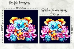 Lunch Bag Sublimation with Flowers | Floral Lunch Bag Design Product Image 2