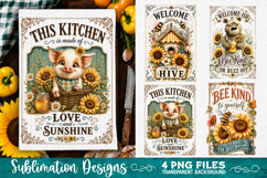 Sunflower Kitchen Towels PNG Sublimation Designs 4 Files Product Image 4
